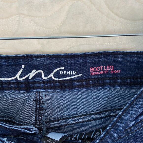 INC Denim Blue Jeans Boot Leg Regular Fit Short Size 8PS - Picture 5 of 10